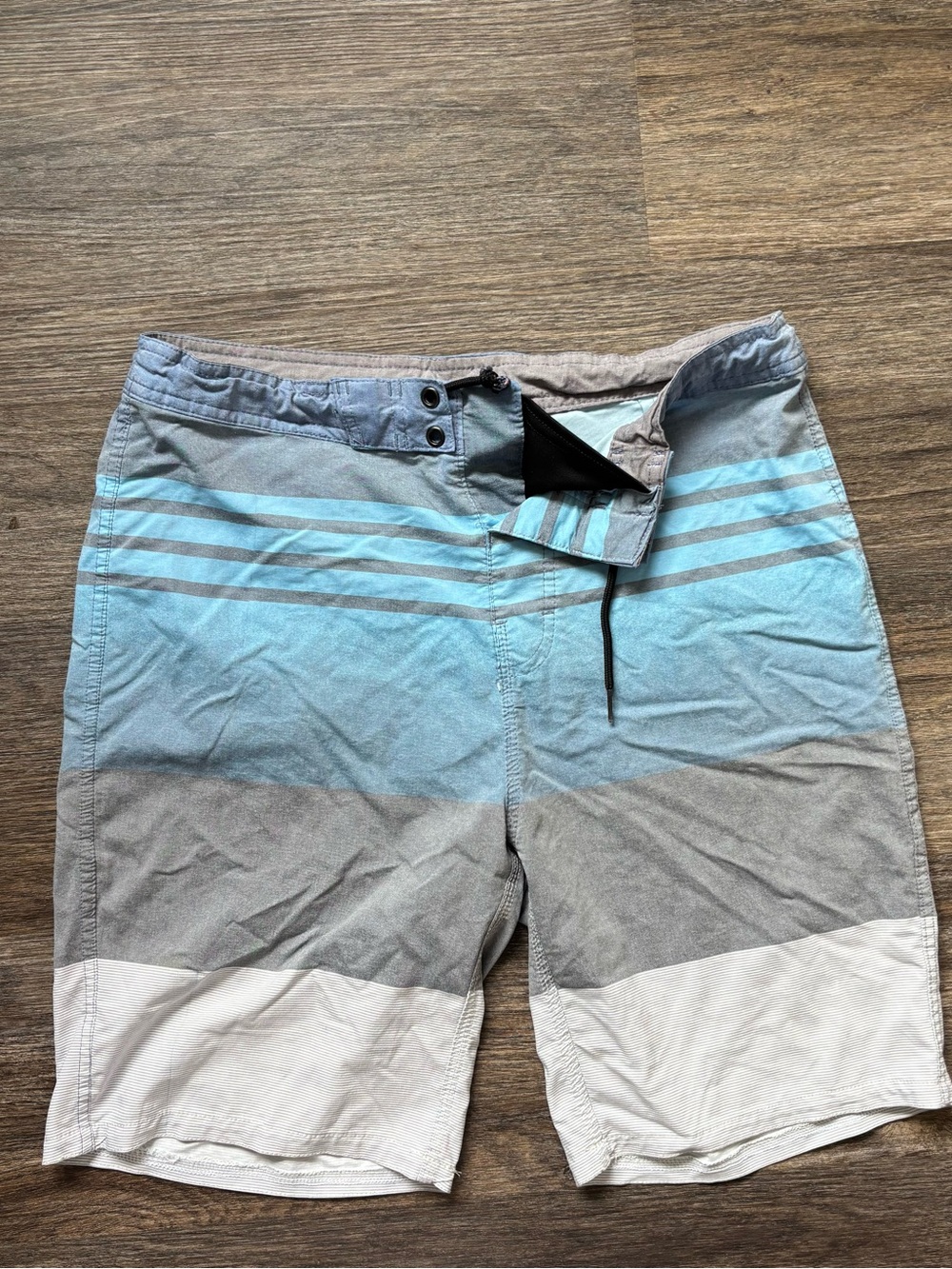 burnside Blue and Gray Striped Relaxed Jeans